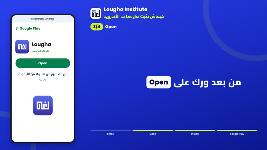 أيقونة تطبيق Lougha وكيفاش تحلّو ف الأندرويد